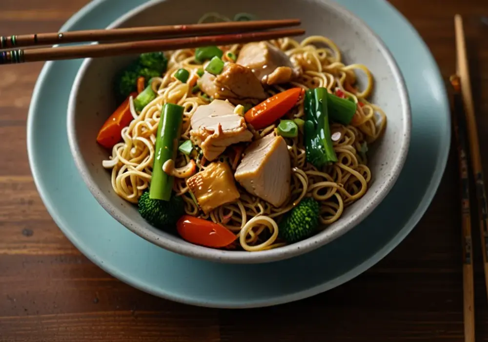 Jak przygotować makaron chow mein z kurczakiem i warzywami?