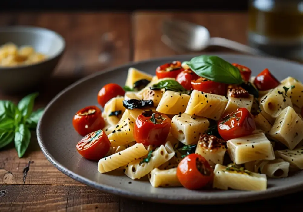 Makaron z halloumi i suszonymi pomidorami: Przepis na pyszne danie